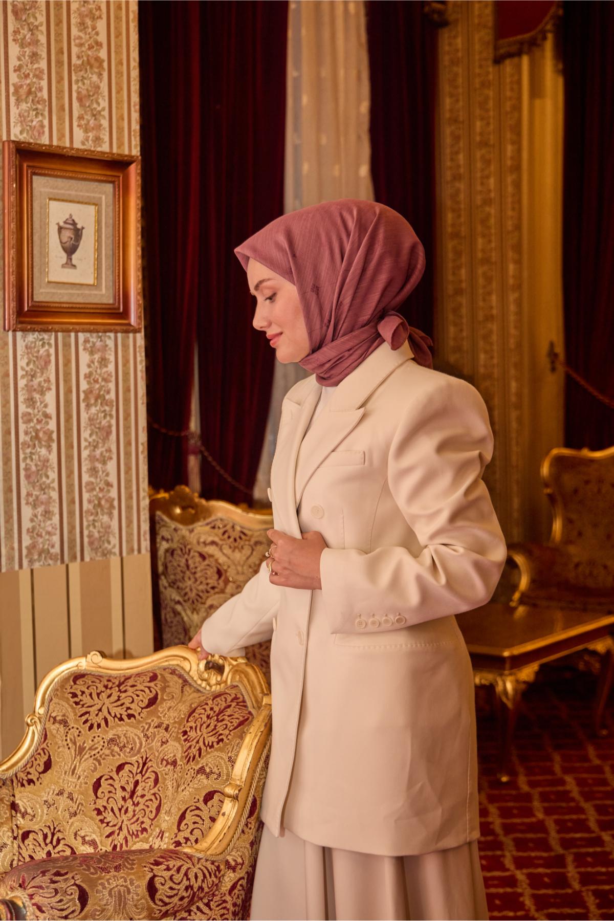 Monogram bomullssidenscarf 130001-01