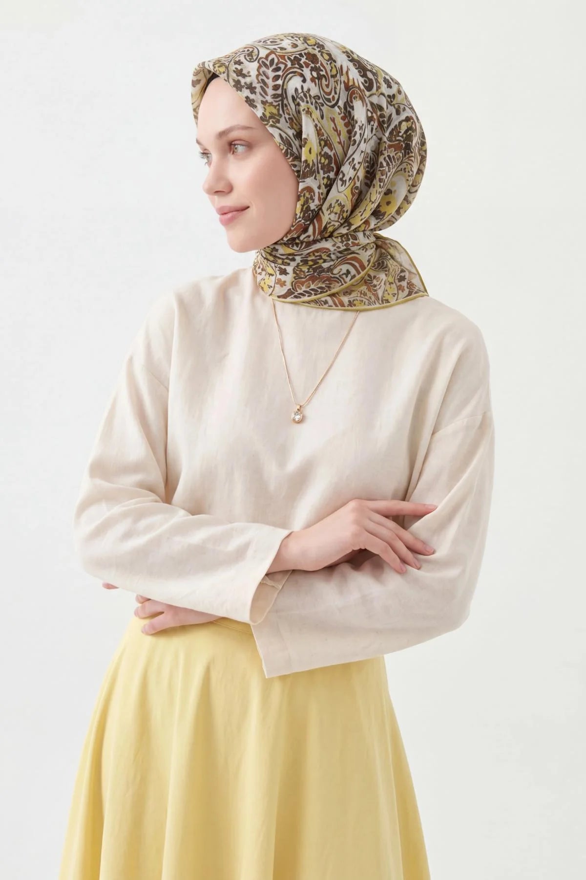 Soft Eşarp Perla Yağ Yeşili