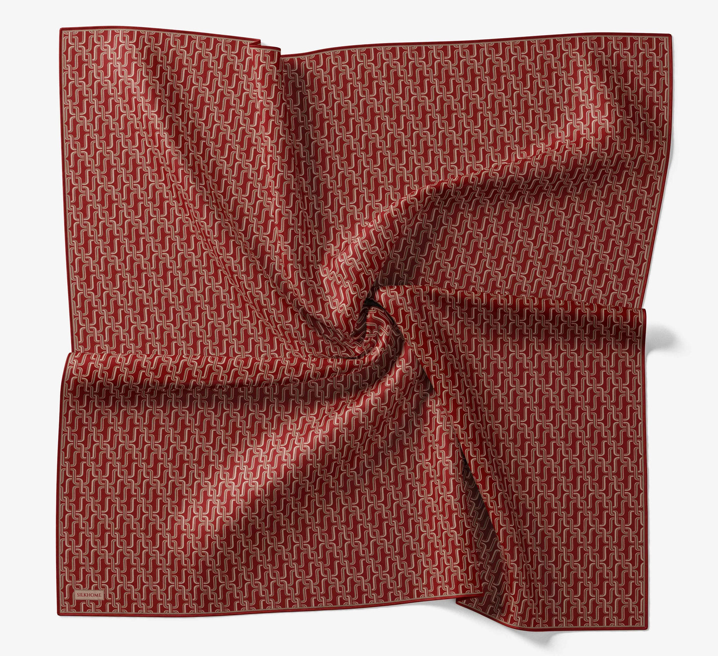 Soft Eşarp Zincir Desen Kırmızı 90x90